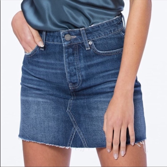 PAIGE Dresses & Skirts - NWT PAIGE "Aideen" denim skirt with raw hem